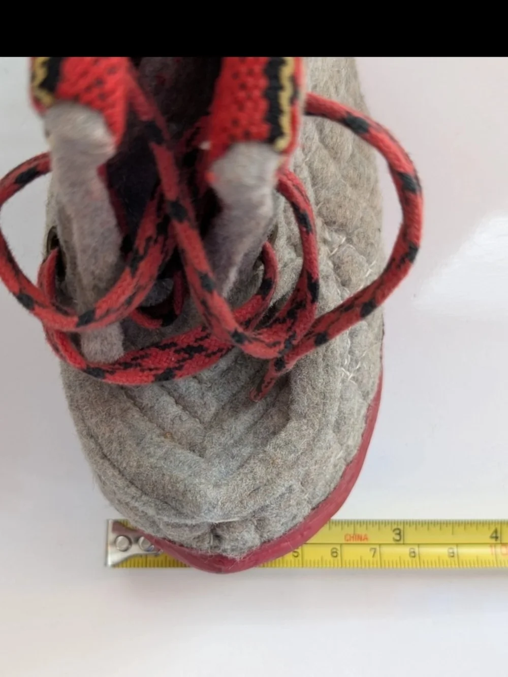 VTG Nesnalobben Wool Winter Boots Toddler Size 10T Handmade in Norway Gray Red
